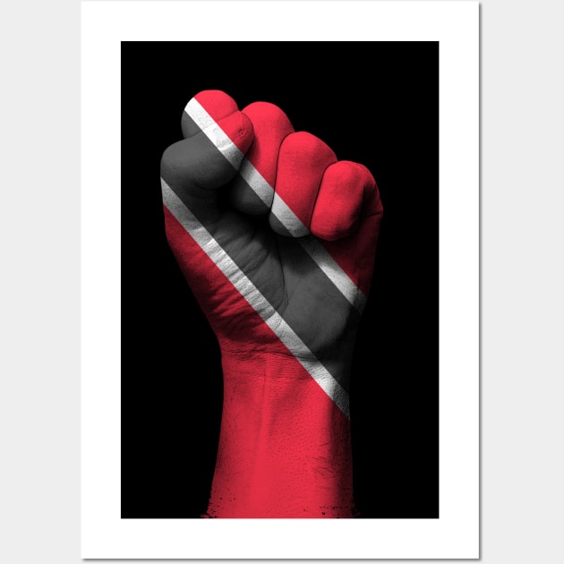 Flag of Trinidad and Tobago on a Raised Clenched Fist Wall Art by jeffbartels